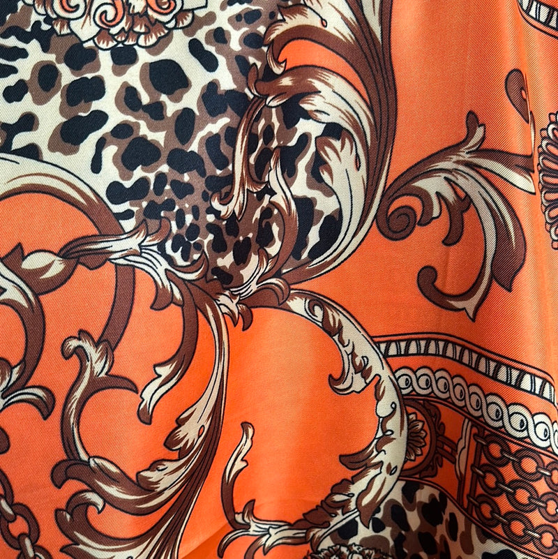 Designer Silk Midi Caftan “Very Versace “ Orange