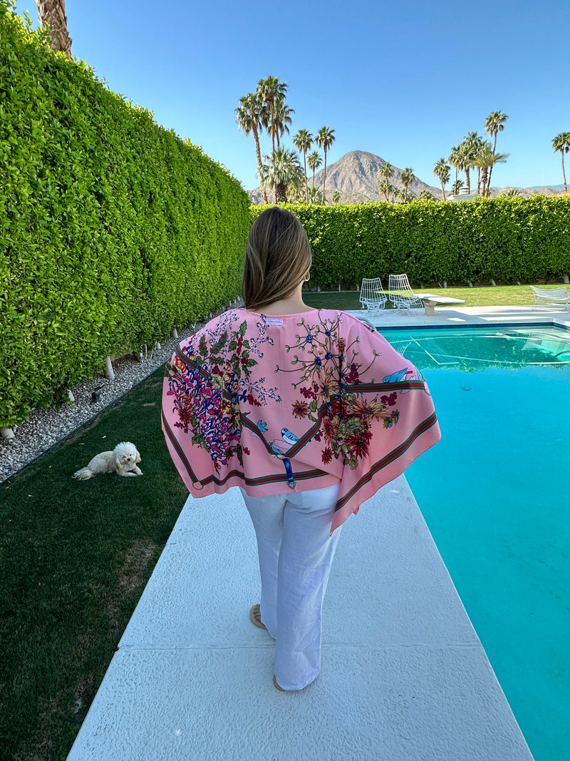 Silk Tunic “Pink Floral “