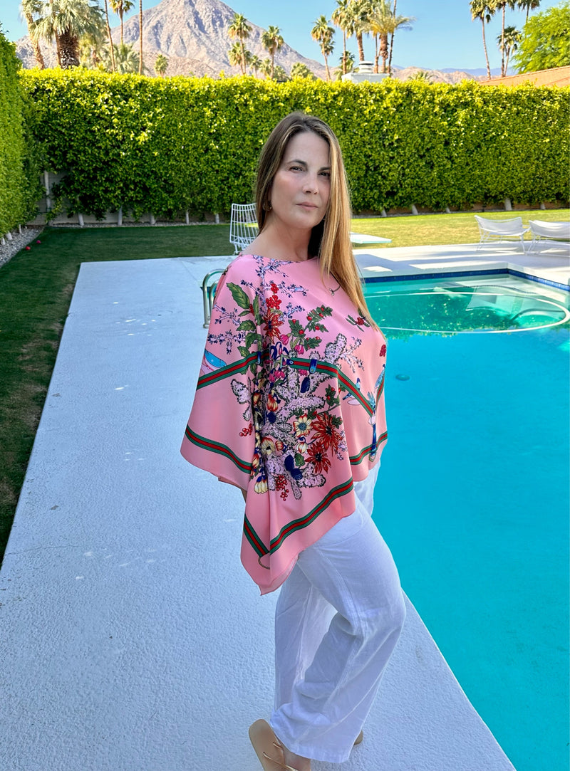 Silk Tunic “Pink Floral “