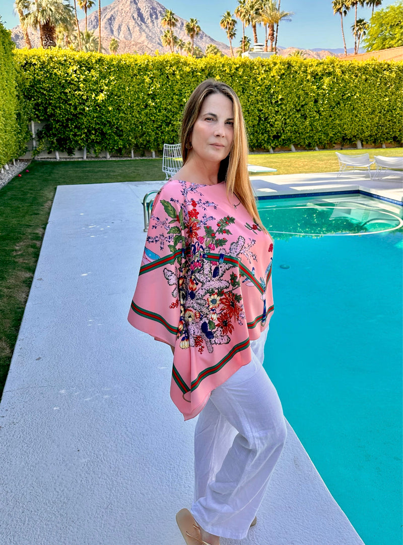 Silk Tunic “Pink Floral “
