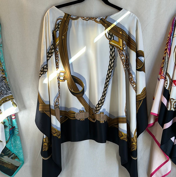 💫Sale Silk Tunic “Belts” Black