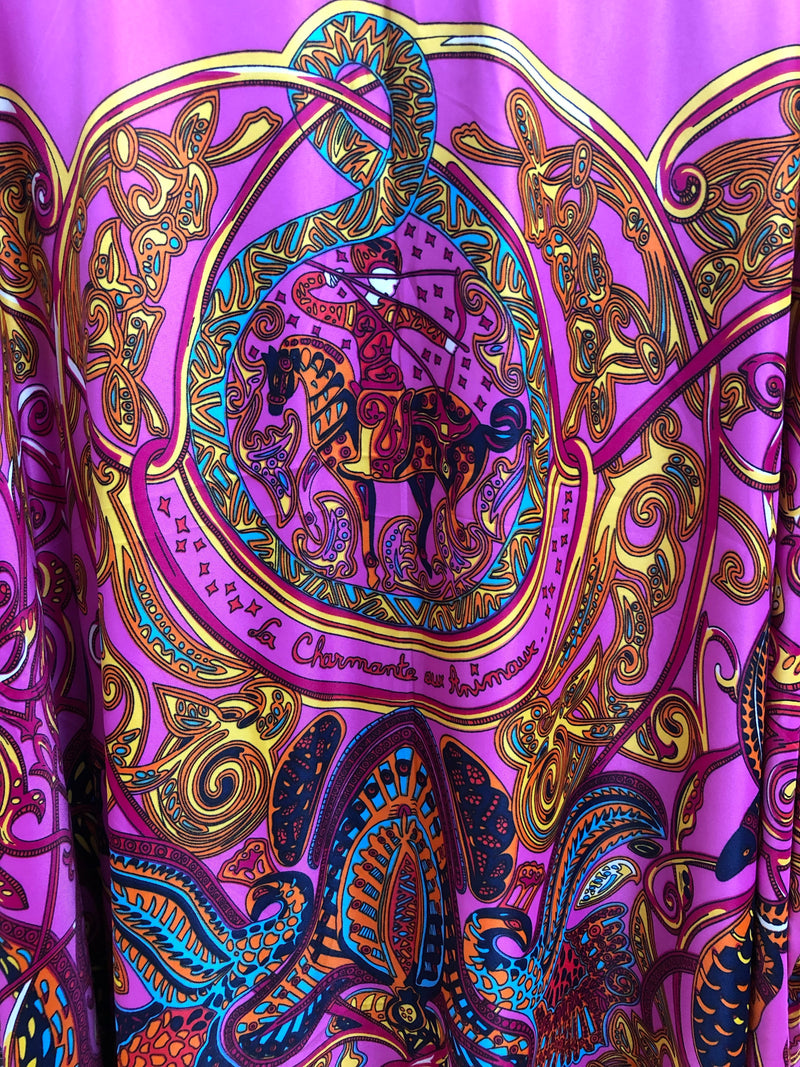 Silk Robe/ Kimono in La Charm Fuchsia
