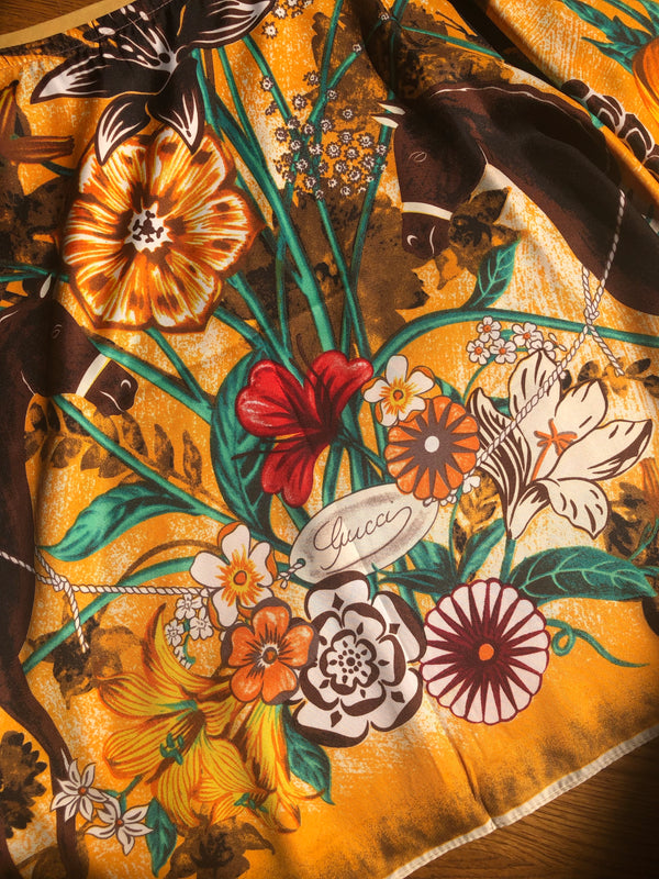 💫Sale Silk Tunic “Floral Folly “ Marigold