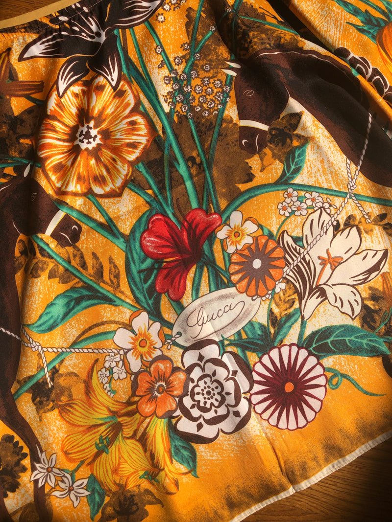 Silk Tunic “Floral Folly “ Marigold