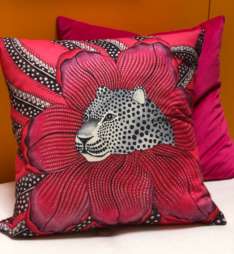 20 inch Hot Pink Leopard pillow