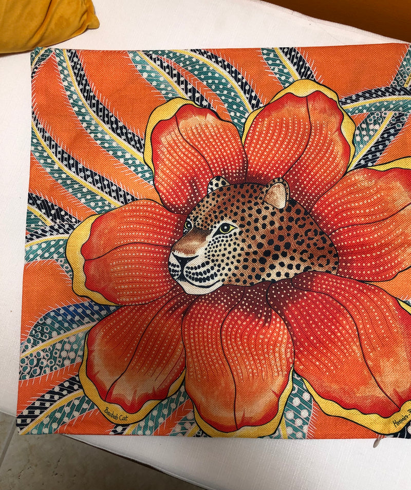 Pillow Cover Leopard Orange