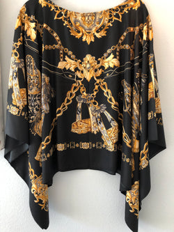 Silk Tunic “Royal Saddles” in Black